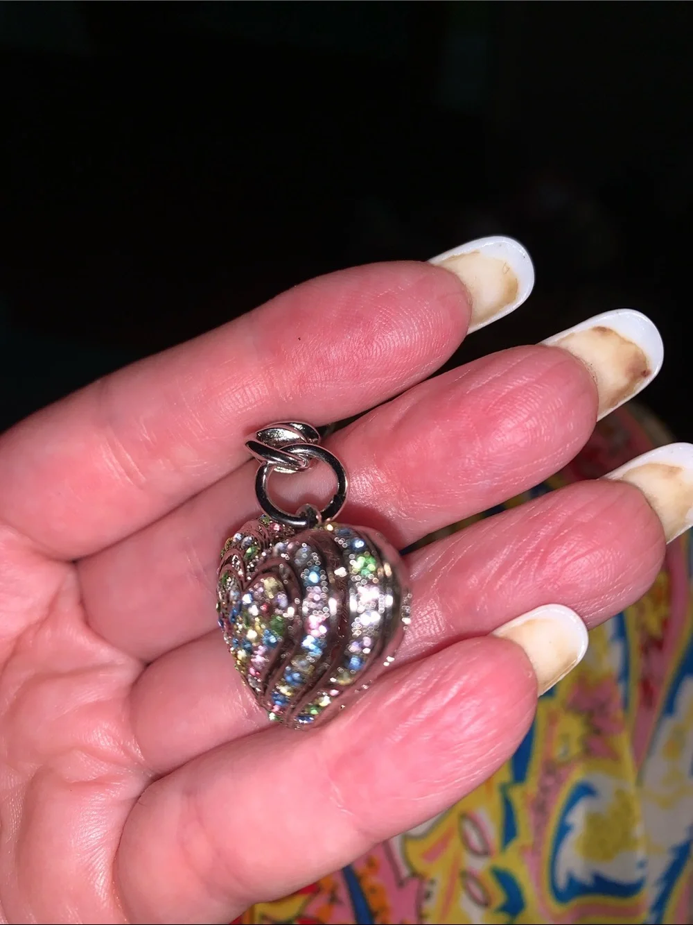 Crystal heart purse/bag charm Keychain